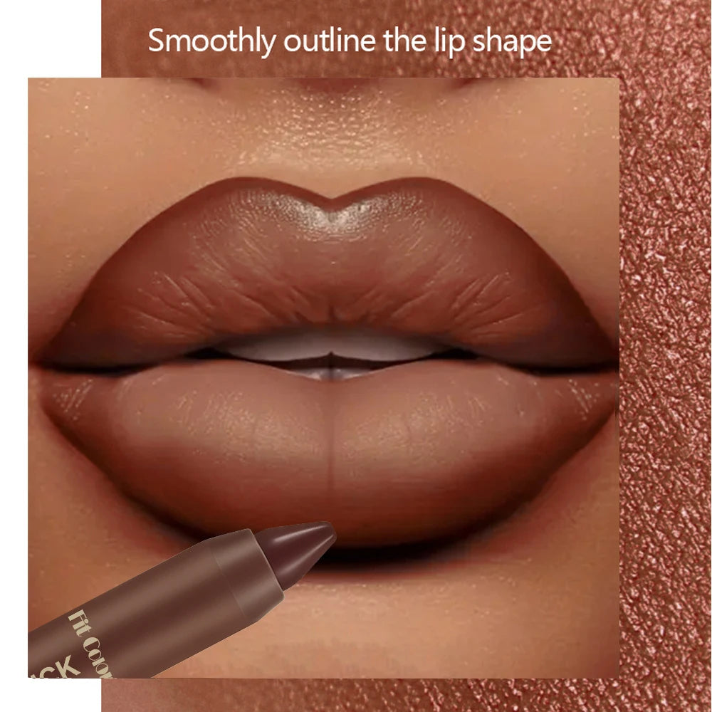 FIT COLORS Matte Soft Mist Lip Liner Lipsticks 6 Colors Smooth and Pigmented Non-Stick Chocolate Lipsticks