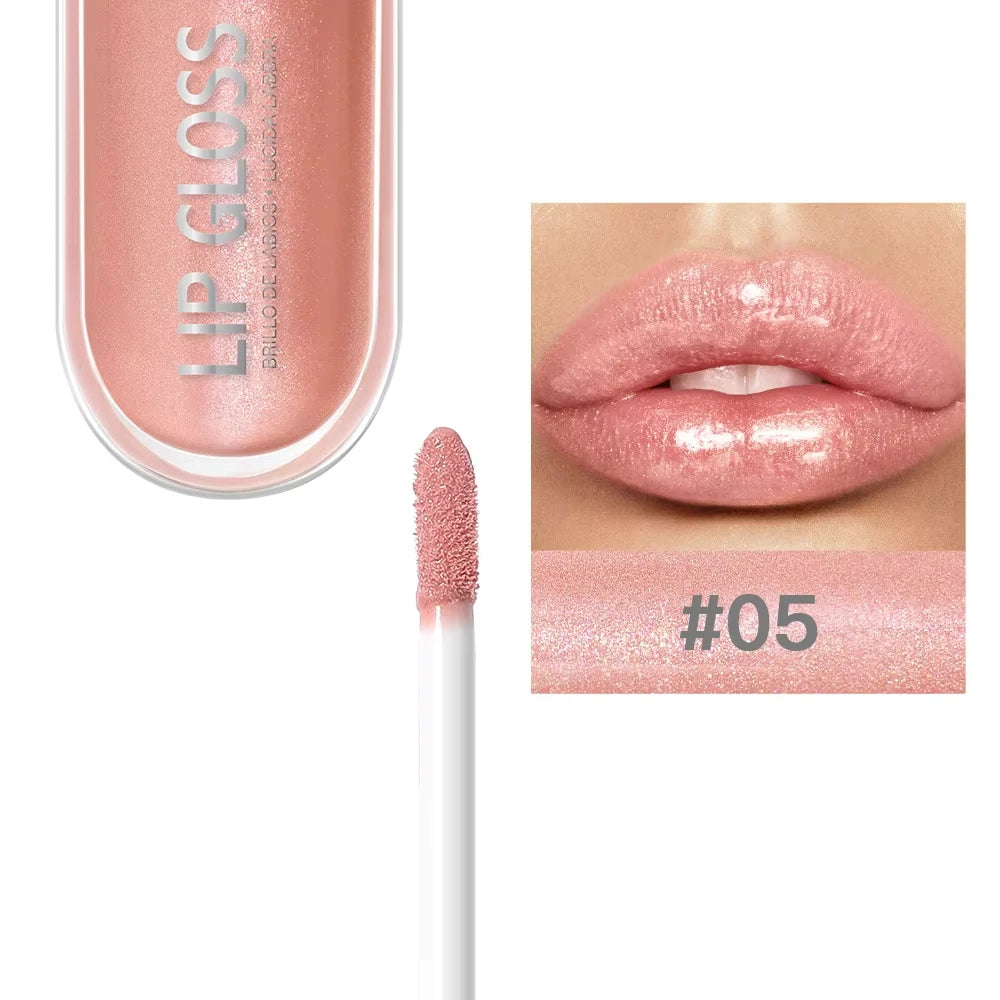 USHAS 12 colors mirror fine flash liquid lipstick pearlescent color waterproof sweatproof non-stick cup lip gloss