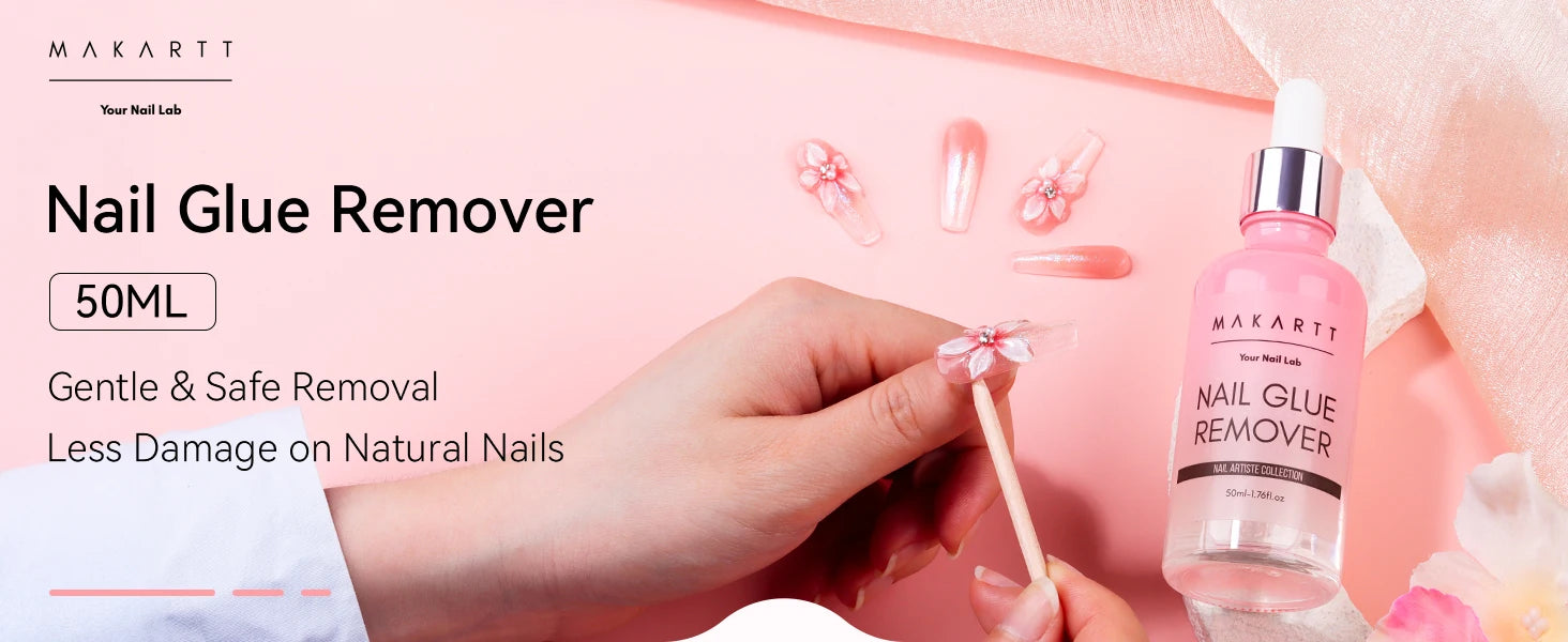 Makartt Super Strong Nail Glue and Glue Remover ,Quick Glue Debonder | Easy Removal with a Dropper Applicator For Press On Nails