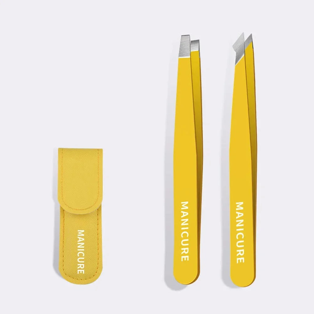 New Colorful Hair Beauty Fine Hairs Puller Stainless Steel Slanted Brow Clips Removal Makeup Tools High-Quality Eyebrow Tweezer