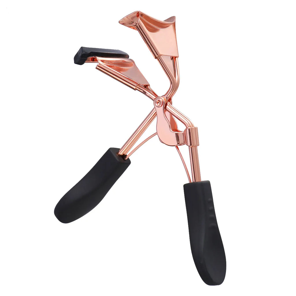 Eyelash Curler Rose Stainless Steel Lash Curler Tool with Soft Rubber Pad Anti Slip Grip Flexible Strong Spring