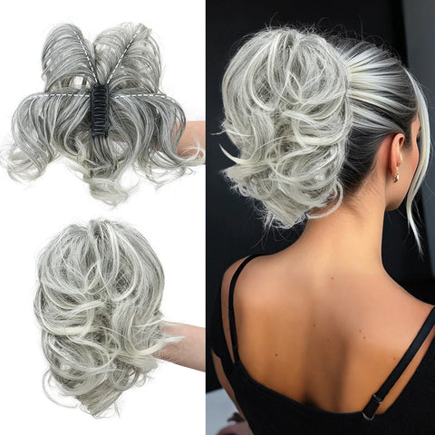 WIGSIN Synthetic Elegant Versatile Curly Ponytail Claw Clip In Hair Extension Adjustable Suitable Easy to Wear For Any Occasion
