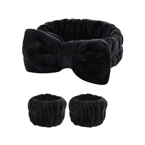 Wash Face Headbands For Women Coral Fleece Hair Bands Cuff Waterproof Bands Absorbent Wristbands Head Band Hair Accessories Set
