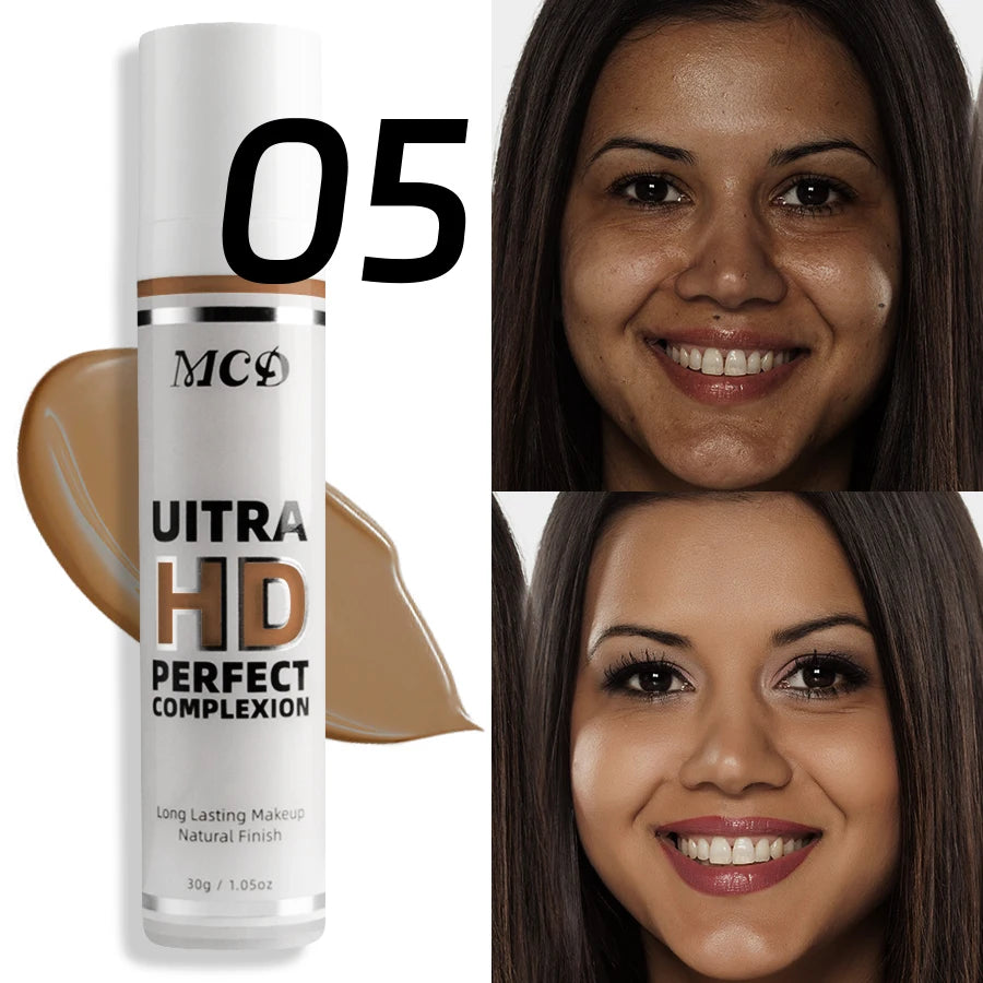 1PC Profession Liquid Foundation Oil-control Cover Matte Base Cream Concealer Waterproof Sweat-resistant Face Korean Makeup Gift