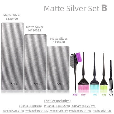 SHKALLI Professional Carbon Fibre Hair Balayage Board and Brush Set Hair Dyeing Tool Kit for Hairdressers