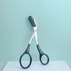 Stainless Steel Eyebrow Trimming Scissors with built-in Comb Precise Grooming Tool Creating Perfect Eyebrows Pink/White/Black