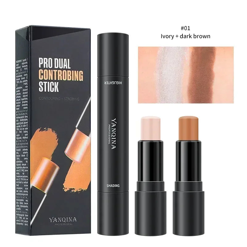 Waterproof Double-end Contouring Bronzer Stick Lasting Natural Matte Concealer Highlighter Pencil Corrector Skin Tone Pen Makeup