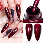 MEET ACROSS 7ml Shimmer Metallic Nail Gel Polish Glitter Mirror Effect Nail Supplies Vernis Gel for Nails UV/LED DIY Manicure