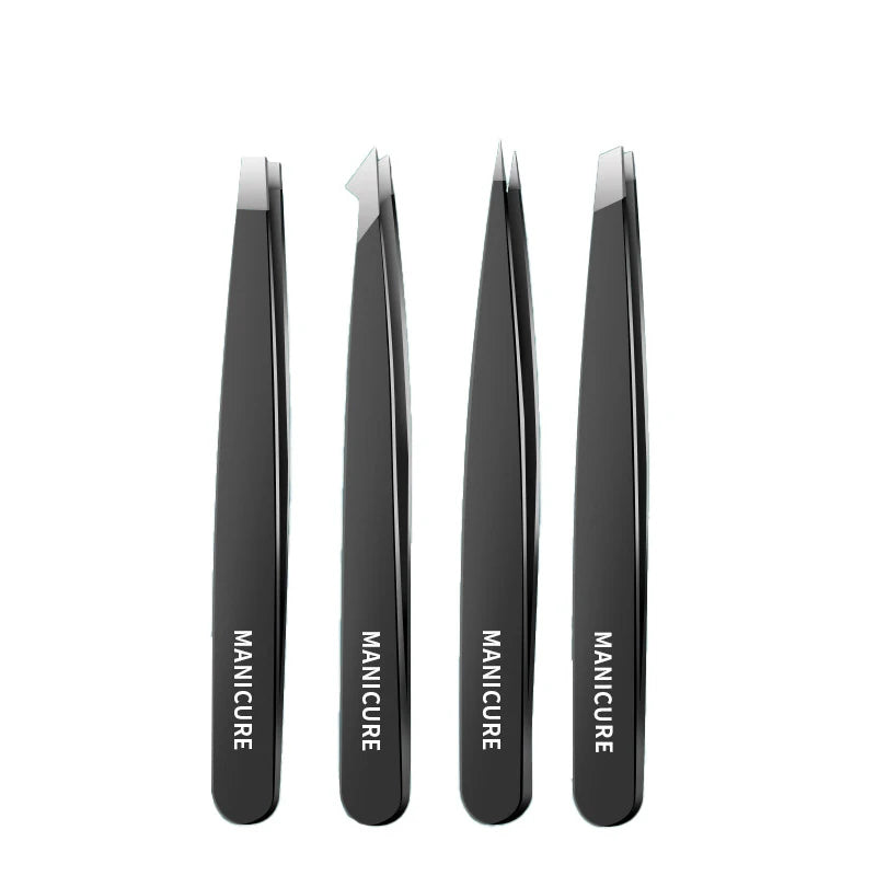 Precision Stainless Steel Tweezers For Eyebrow Hair Facial Hair Removal, Splinter, Blackhead Slant Tip Angle Tip Pointed Tip