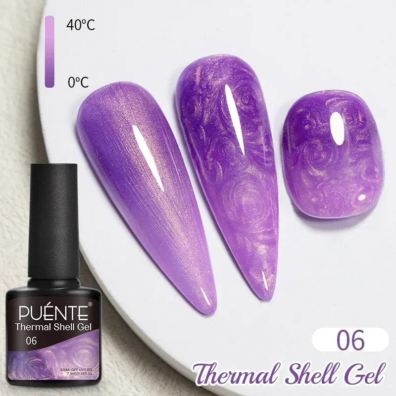 PUETNE 7.5ML Amber Moonlight Cat Magnetic Gel Nail Polish Winter Nails Jelly Glass Cat Eye Soak Off UV Semi-Permanent Varnish