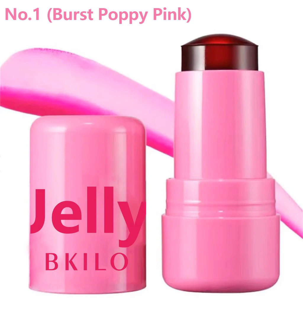 4 Colors Jelly Blush Stick Lip Balm Eyeshadow 3-in-1 Multi-Use Matte Blush Moisturize Brighten Lip Gloss Multi-Use Blush Makeup