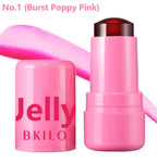 4 Colors Jelly Blush Stick Lip Balm Eyeshadow 3-in-1 Multi-Use Matte Blush Moisturize Brighten Lip Gloss Multi-Use Blush Makeup