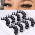 4 pairs of Russian striped eyelashes, fluffy artificial handmade eyelashes, 3D Russian roll style false eyelashes