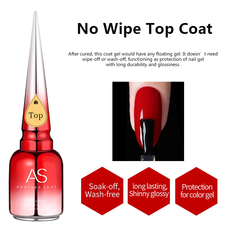 AS Tpo Free Clear Blooming Gel Polish 15ml UV LED Soak Off Nail Art Polish for Spreading Effect Marble Gel Paint Varnish TopBase
