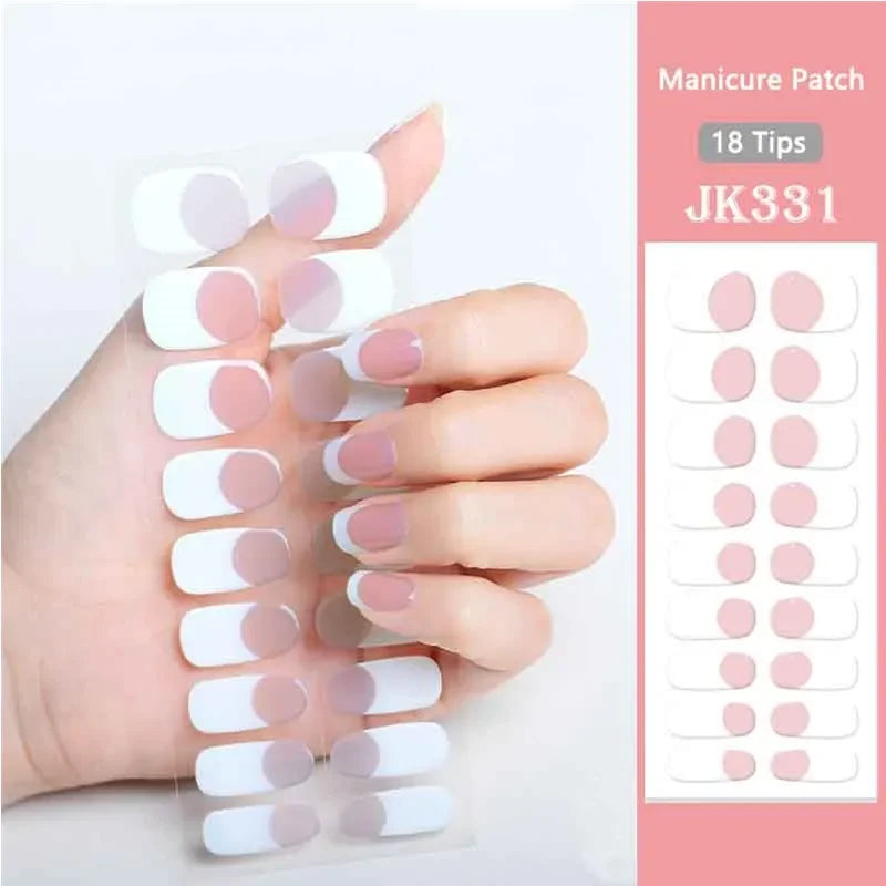 Leopard Semi-Cured Gel Nail Strips Simple Transparent Color Adhesive Long Lasting Gel Nail Stickers Harden In UV Lamp Need