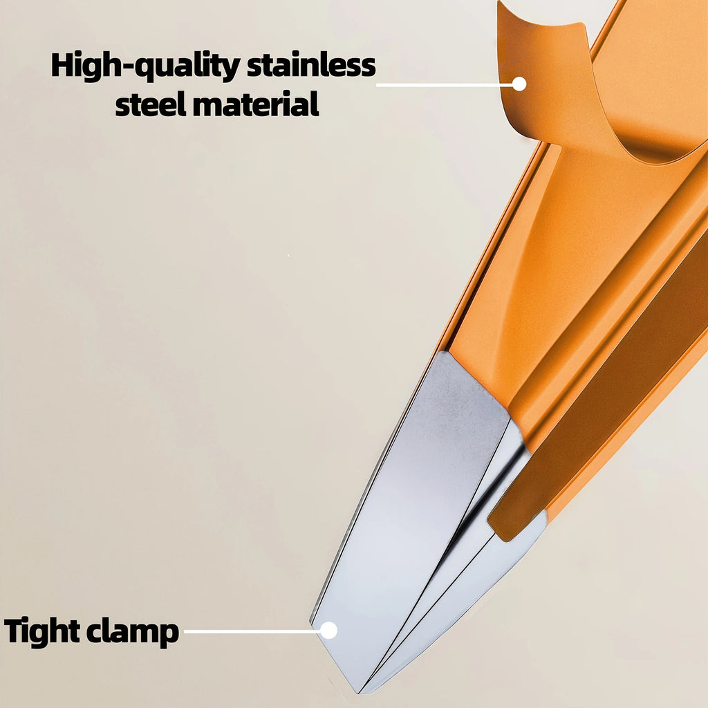 Stainless Steel Eyebrow Tweezers Precision Painless Tweezers for Eyebrow Shaping Trimming and Beard Care Tight-Fit Slant Tip
