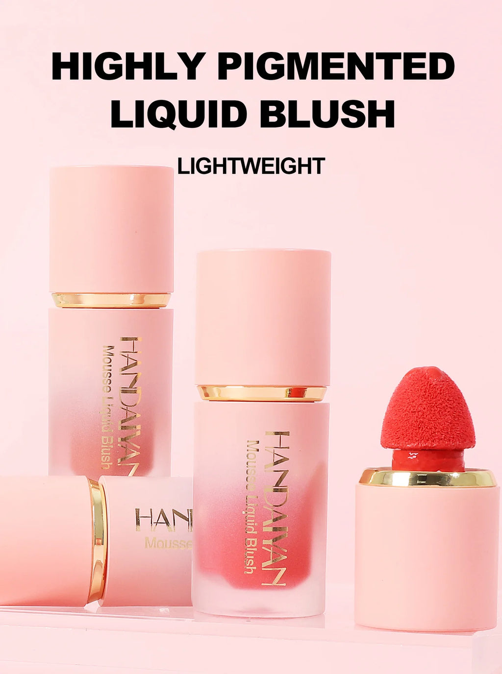 HANDAIYAN Liquid Blush Facial Matte Makeup Lasting Easy to Color Make Up Blusher With Sponge Brush Tip Velvet Rouge Cosmetics