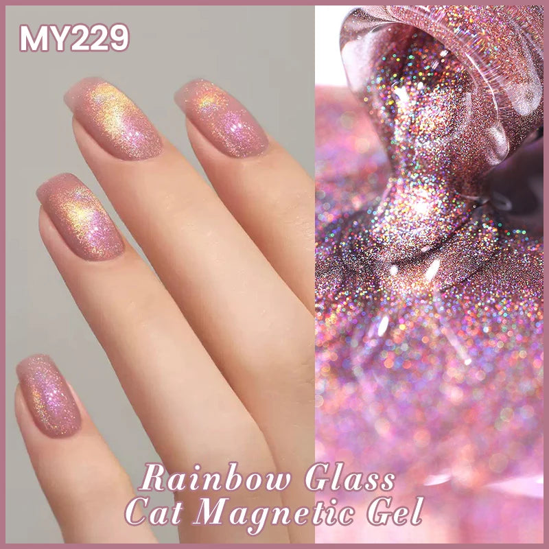 BORN PRETTY 10ml Dark Red Cat Magnetic Gel Nail Polish for Winter Nails DIY Jelly Glass Silver-Light Varnis Semi Permanent