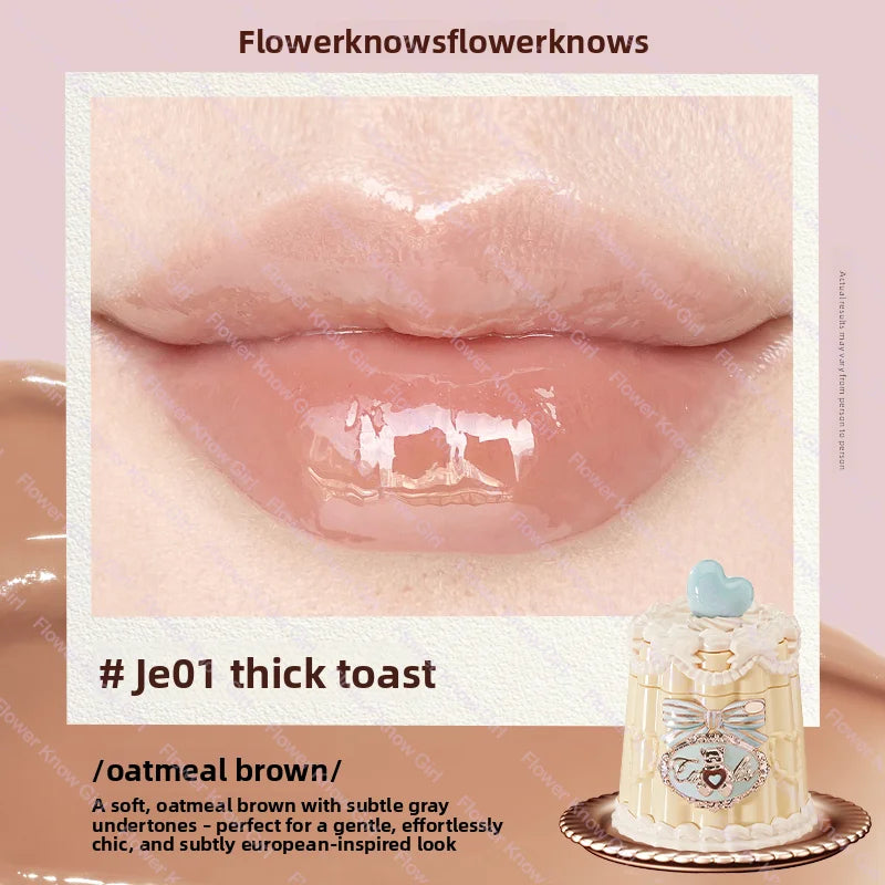 Flower Knows Strawberry Rococo Series Cloud Lip Cream Lip Gloss Long Lasting Velvet Lip Tint Lipstick for Women Cosmetic