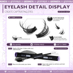 GROINNEYA Lashes Clusters Kit With Lash Bond And Seal And Eyelash Tweezers Waterproof Strong Hold DIY Lash Extension Kit Makeup