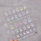 5D Gradient Love Gem Glitter Love Heart Colorful Cat's Eye Rhinestone Soft Self Adhesive Nail Art Stickers Shiny Manicure Decals