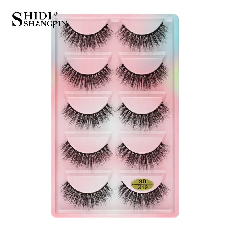 3/5 Pairs Hot Sale Natural Long 3D Mink Lashes Soft Short Faux Cils Handmade Fake Lashes Makeup Tool Eyelash Extension Maquiagem