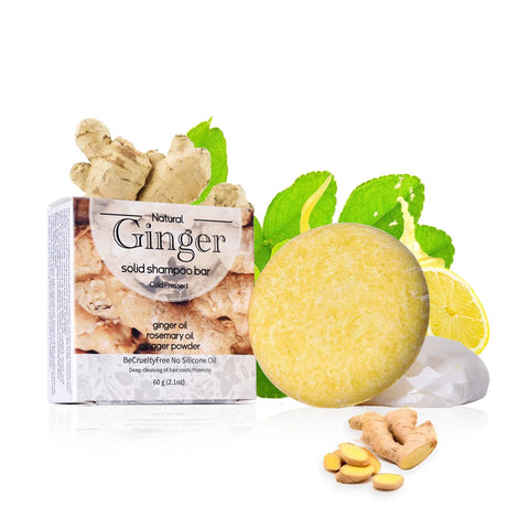 XF+60g Fresh Ginger Shampoo Soap Ginger Oil Hair Care Hair Loss Prevention Dandruff Removal Repair of Damaged Hair Roots