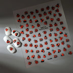 Coccinellidae Nail Art Stickers 5D Embossed Self-Adhesive Decals Mix Design Insect Nail Slider Cute Summer Nail Accessories
