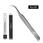 SAKURAHANA Anti-Static Eyelash Tweezers Professional High Precision Volume Extension Stainless Steel Anti-slip Makeup Tool