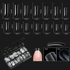 250/500/600pcs Soft Gel False Tips Natural Sculpted Ballet Coffin Almond Fake Nails Full Cover Press On Nails DIY Nail Supplies