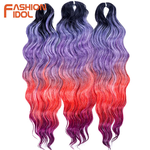 Anna Hair Synthetic Loose Deep Wave Braiding Hair Extensions 24 Inch Water Wave Braid Hair Ombre Blonde Twist Crochet Curly Hair