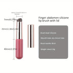 Portable Silicone Lip Brush with Cover - Mini Makeup Applicator, Easy to Apply, Suitable for Lip Balm, Lipstick Auxiliary Tool