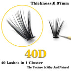 20D/30D/40D/50D 60 Bundles Mink Eyelashes Extension Natural 3D Russian Volume Fake Lashes Individual Cluster Makeup  Tools Cilia