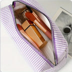 Personalized Striped Toiletry Bag - Custom Embroidered, Portable Polyester Cosmetic Storage, Ideal for Travel, School Dorm & Hom