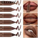 Matte Chocolate Brown Lipstick Crayon Non-stick Cup Lip Liner Pencil Soft Mist Waterproof Creamy Pigmented Lip Outline Contour