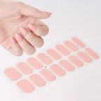 16Tips French Black Semi-Cured Nail Stickers With Glitter Long-Lasting UV Gel Nail Polish Wraps Full Cover Nail Art Decals Patch