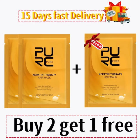 PURC 8 Seconds Hair Mask Smoothing Straightening Keratin Hair Treatment Cream Soft Repair Damaged Frizz Professional Hair Care