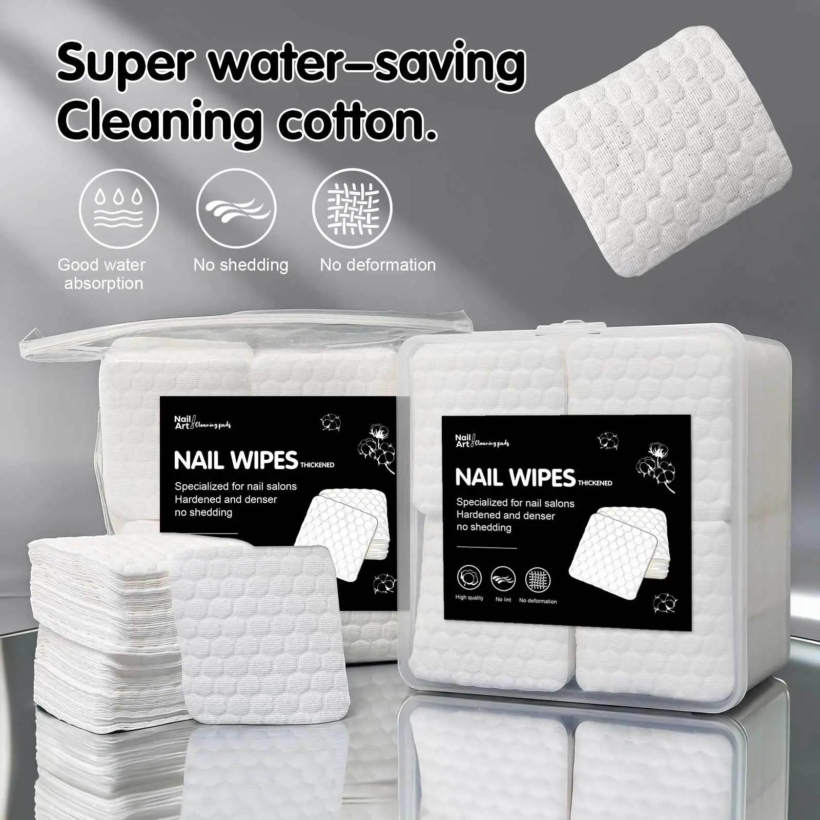 200/500Pcs/pack/box Solid Durable Nail Tools Manicure Gel Nail Polish Remover Pads Lint-Free Wipes Napkins Wraps