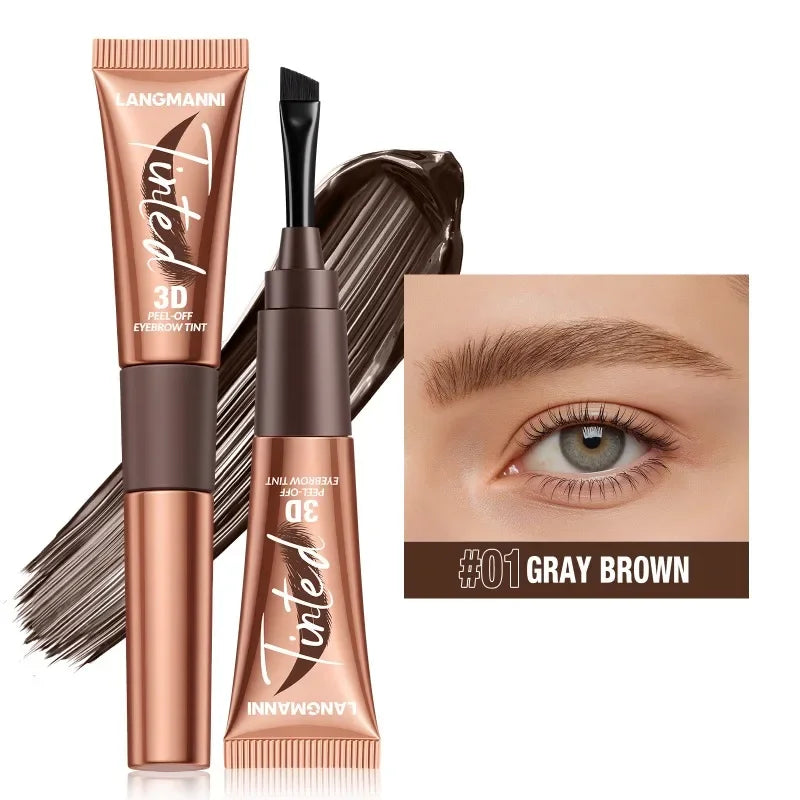 Semi-Permanent Tattoo Peel Off Eyebrow Gel Tint Cosmetics Waterproof Transfer-Proof Eyebrow Cream for Fuller Looking Brows