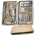 Manicure Set 19 pcs Full Function Kit Professional Stainless Steel Pedicure Sets Nail Clipper With Portable Case Idea Gift