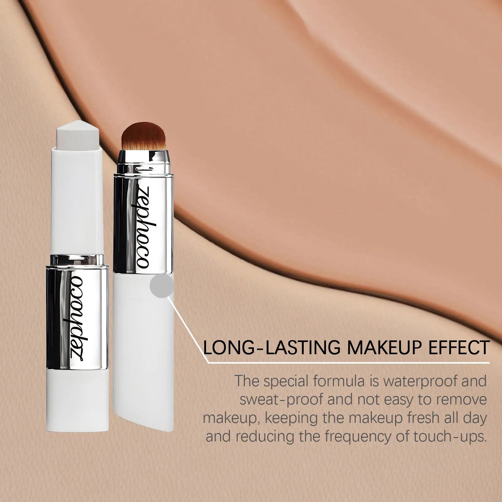2-in-1 Color-Changing Foundation Stick Liquid Lightweight Moisturizing Brightening Foundation Color Changing for All Skin Types
