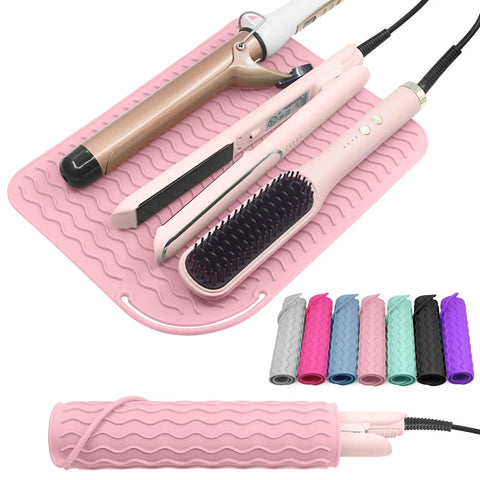 Silicone Heat Resistant Mat For Hair Insulation Mat Portable Hot Tools Pad Straightener Curling Stick Curler Flat Irons