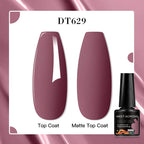 MEET ACROSS 8 Colors Mirror Gel Nail Polish Long-lasting Quick-drying Metallic Gold Silver Red Semi Permanent Varnish Nail Art