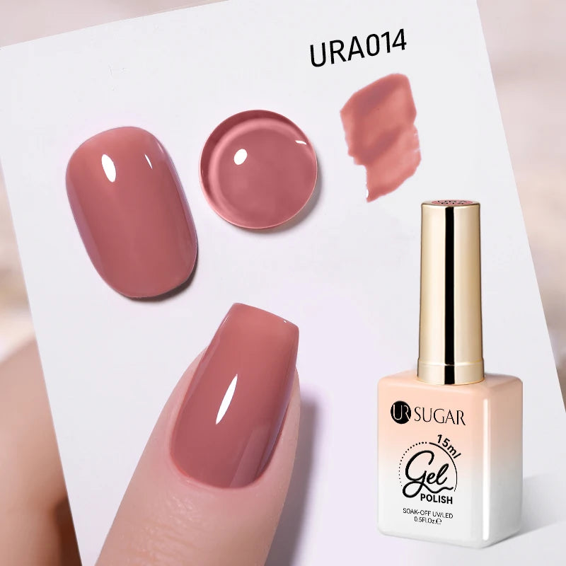 UR SUGAR 15ml Jelly Milky White Translucent Color Gel Polish Semi Permanent UV Gel Nail Art Soak Off Gel Varnish Latest Fashion
