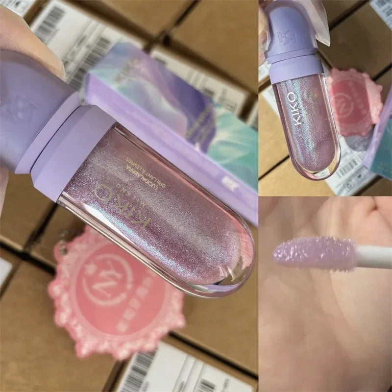 Kiko 3D Liquid Lip Glaze Transparent Lip Mirror Lipstick Nourishing Glossy Full Lips Not Fading Milk Tea Bean Paste Makeup