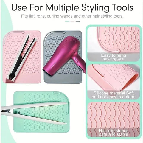1pcs Heat Resistant Silicone Mat Pad Storage Non-Slip Mat Waterproof High Quality Pad Portable Heat Curling Iron Heatproof Tool