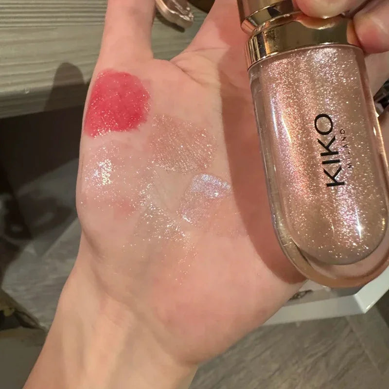 Kiko 3D Liquid Lip Glaze Transparent Lip Mirror Lipstick Nourishing Glossy Full Lips Not Fading Milk Tea Bean Paste Makeup