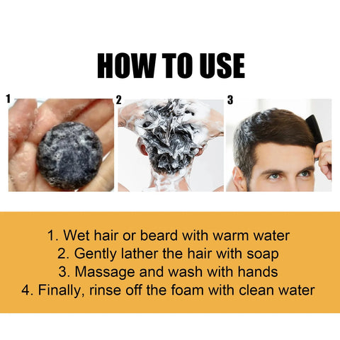 Magic White Hair to Black Shampoo Dye Soap Natural Color Soap Restore Gray Beard Cover Gray Hair Dye Hair Fixing Shampoo Bar