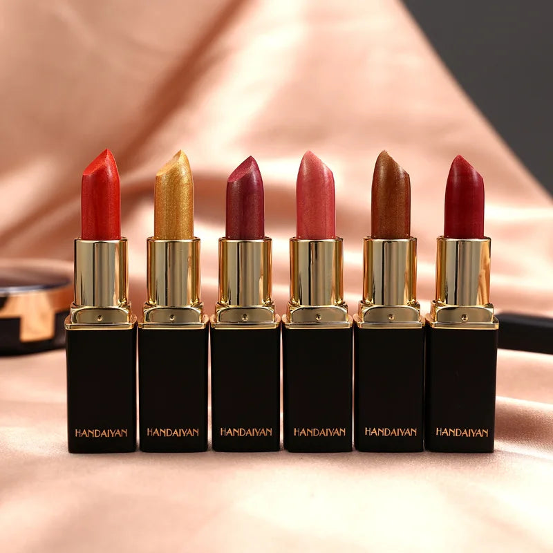 Mermaid Maggie Lipstick 9 Colors Long Lasting Shiny Metallic Lipsticks Pearls Changing Warm Gold Plated Women Lip Cosmetics