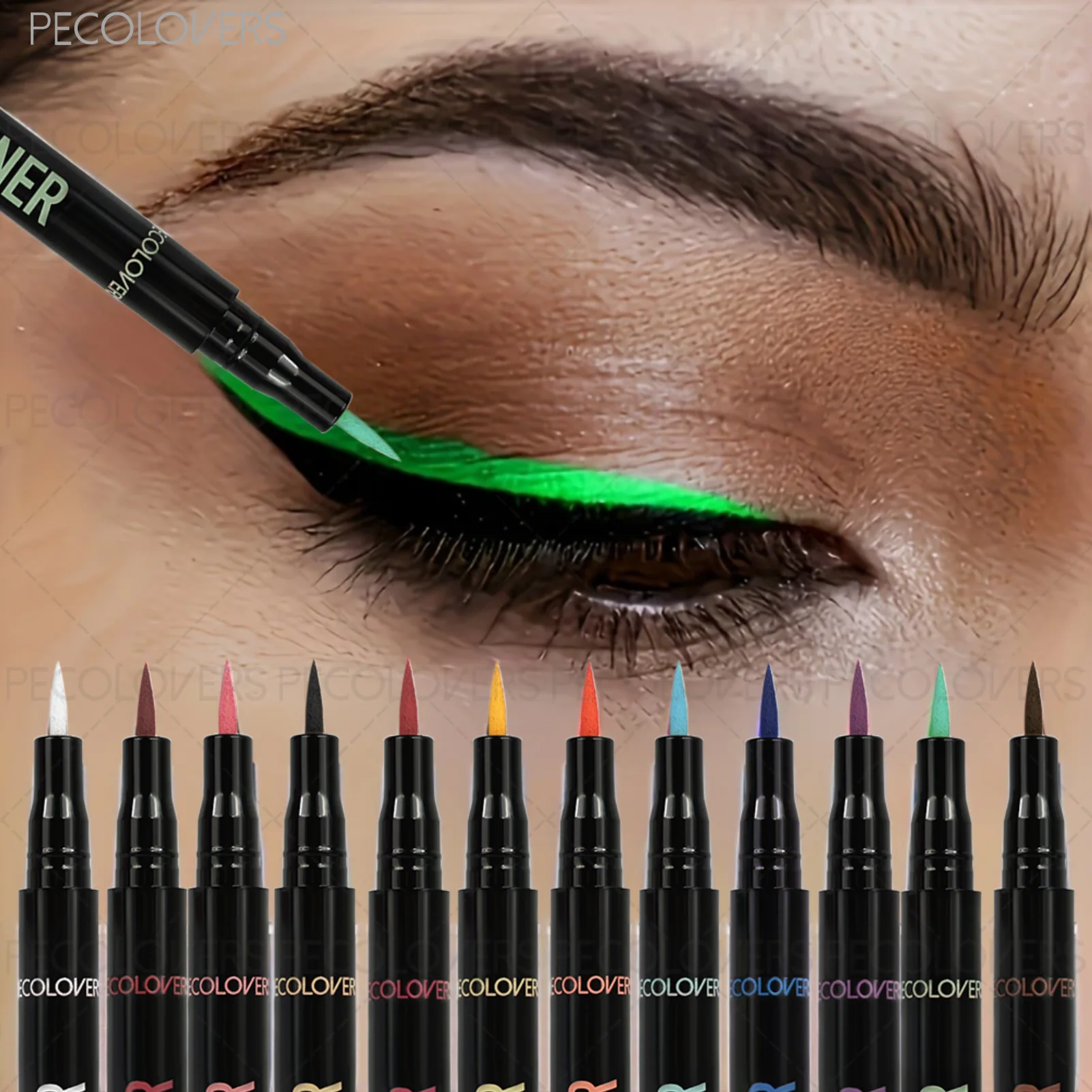 1 Pc Liquid Colorful Eyeliner, High Color Rendering Eyeliner Pen, Quick Drying Waterproof and Sweat-proof, for All Types